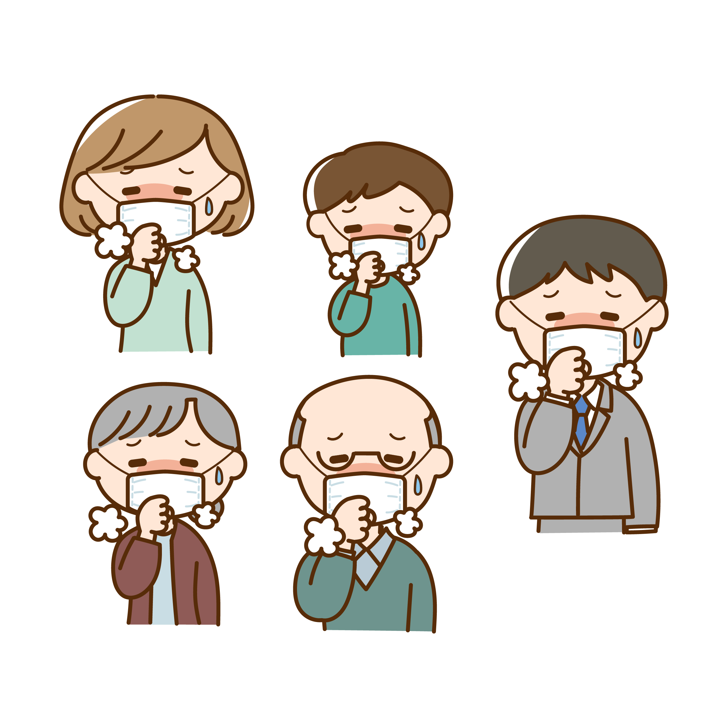 咳こむ人
