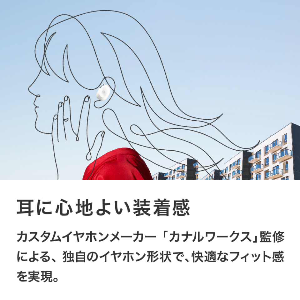 耳に心地よい装着感