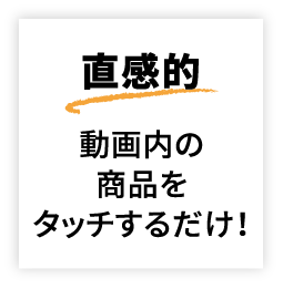 直感的 動画内の商品をタッチするだけ!