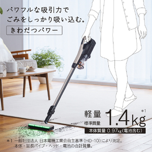 パワフルな吸引力でごみをしっかり吸い取る。