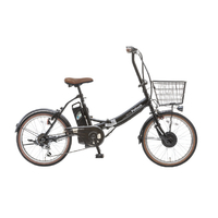 PELTECH 20型折り畳み電動アシスト自転車 外装6段 ブラック TDN-206L-BK-8AH