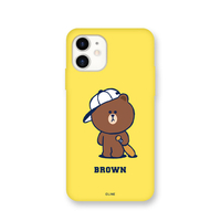 LINE FRIENDS iPhone 12 mini用Brown's Sports Club カラーソフトケース[公式ライセンス品] BROWN KCE-CSB040