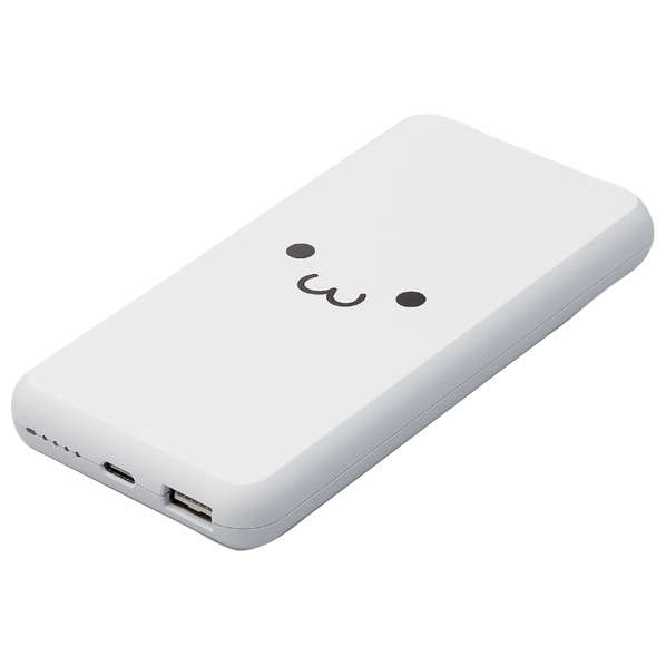 エレコム 5V/3A出力 モバイルバッテリー(10000mAh/15W/C×1+A×1) ホワイトフェイス DE-C38-10000WF