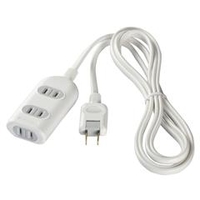 BUFFALO 2ピン式電源タップ 雷サージ防止付(3個口・2m) ホワイト BSTAPSG2320WH