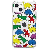 Dparks iPhone 13用ソフトクリアケース カラフルザウルス DS21173I13