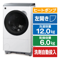 SHARP 【左開き】12kgドラム式洗濯乾燥機 マットホワイト ES-12X1-WL