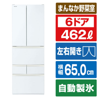 東芝 【フレンチドア】462L 6ドア冷蔵庫 VEGETA FKシリーズ グランホワイト GR-W460FK(EW)