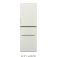 シャープ 【両開き】374L 3ドア冷凍冷蔵庫 どっちもドア冷蔵庫 マットグレージュ SJ-X375R-C