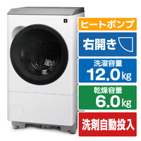 SHARP 【右開き】12kgドラム式洗濯乾燥機 マットホワイト ES-12P1-WR