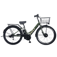 PELTECH 27.5型 V型電動アシスト自転車外装6段 復刻モデル マットカーキ TDA-728L-MKH-8AH