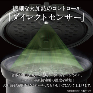 三菱 炊飯ジャー/5．5合炊き 備長炭　炭炊釜 黒曜 NJ-VP10H-B-イメージ7