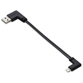 エレコム モバイルバッテリー用ケーブル (USB-A - Lightning/USB2.0/10cm) ブラック MPA-UALLL01BK