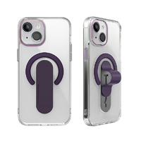 momo stick iPhone 15 Plus用Mag Grip レンズガード一体型クリアケース ディープパープル MMS25318I15PL