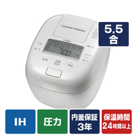 タイガー 圧力IHジャー炊飯器(5．5合) e angle select ピュアホワイト JPA-S100WY