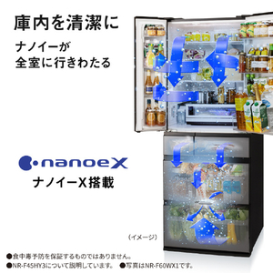 パナソニック 【フレンチドア】450L 6ドア冷凍冷蔵庫 ヘアラインシャンパン NR-F45HY3-N-イメージ17