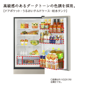 日立 【左開き】315L 3ドア冷蔵庫 ライトゴールド RV32XLN-イメージ10