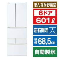 東芝 【フレンチドア】601L 6ドア冷蔵庫 グランホワイト GR-A600FH(EW)