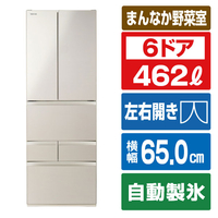 東芝 【フレンチドア】462L 6ドア冷蔵庫 サテンゴールド GR-A460FH(EC)