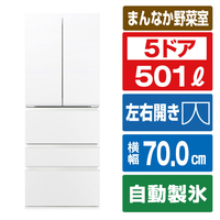 AQUA 【フレンチドア】501L 5ドア冷蔵庫 マットクリアホワイト AQR-TXA50A(W)