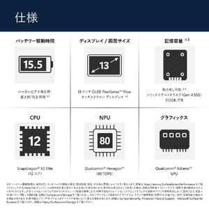 マイクロソフト Surface Pro(第 12 世代)13インチ Snapdragon X2 Elite/32/1TB OLED プラチナ EP2-65227-イメージ16