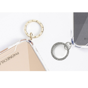 PHONECKLACE iPhone 15 Pro Max用チェーンショルダーストラップ付きクリアケース シルバー PN25602I15PM-イメージ5