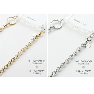 PHONECKLACE iPhone 15 Pro Max用チェーンショルダーストラップ付きクリアケース シルバー PN25602I15PM-イメージ7