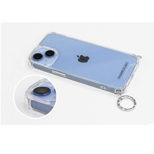 PHONECKLACE iPhone 15 Pro Max用チェーンショルダーストラップ付きクリアケース シルバー PN25602I15PM-イメージ9