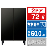 AQUA 【フレンチドア】72L 2ドアファン式冷凍冷蔵庫 LOOC（ルーク） マットブラック AQR-FD7B(K)