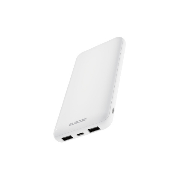 エレコム 薄型モバイルバッテリー(10000mAh/15W) ホワイト DE-SP01-10000WH