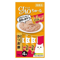 いなばペットフード CIAO ちゅ～る 宗田かつお&かつお節 14g×4本 ﾁﾕ-ﾙｿｳﾀﾞｶﾂｵ14GX4ﾎﾝ