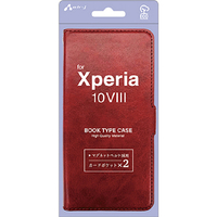 エアージェイ Xperia 10 VIII用 ソフトレザー手帳型ケース レッド AC-XP108 PB RD