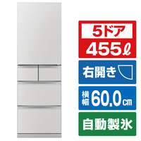 三菱 【右開き】455L 5ドアノンフロン冷蔵庫 BDシリーズ アプリ対応 BDシリーズ フラットリネンホワイト MR-BD46N-W