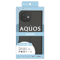 トリニティ AQUOS wish6用 [Smart FlipNote] 薄型スマートフリップノートケース ブラック TR-AQ26W-FNS-LBK
