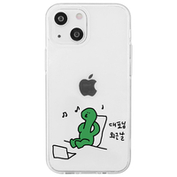 168cm iPhone 14/13用ソフトクリアケース Olly in だらけモード 16823827I14
