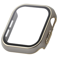 エレコム Apple Watch Series 10(42mm)用フルカバーケース プレミアムガラス/高透明/ゴールドライン &me グレージュ AW-24BFCGJGB