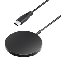 PGA マグネット式 ワイヤレス充電器 USB Type-C 一体型ケーブル [2m] ブラック PG-MG20C01BK