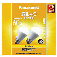 パナソニック LED電球 E26口金 全光束810lm(7．0W一般電球タイプ) 温白色相当 2個入り パルック LDA7WWGK62T